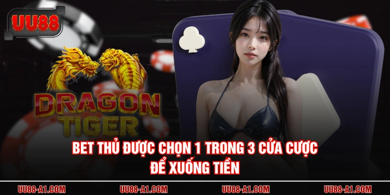 Bet thủ được chọn 1 trong 3 cửa cược để xuống tiền